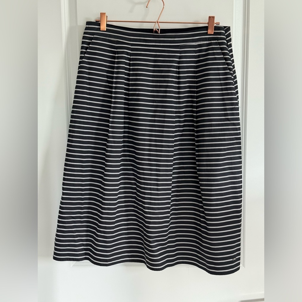 Tommy Hilfiger Striped Black and White Midi Skirt